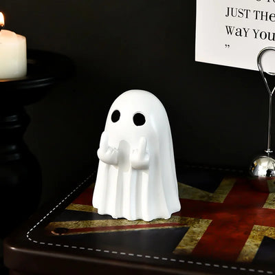 Cute Halloween Ghost Funny Middle Finger Spoof Resin - BUY 1 GET 1 FREE- Desktop Small Decorative Ghost