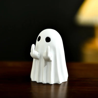 Cute Halloween Ghost Funny Middle Finger Spoof Resin - BUY 1 GET 1 FREE- Desktop Small Decorative Ghost