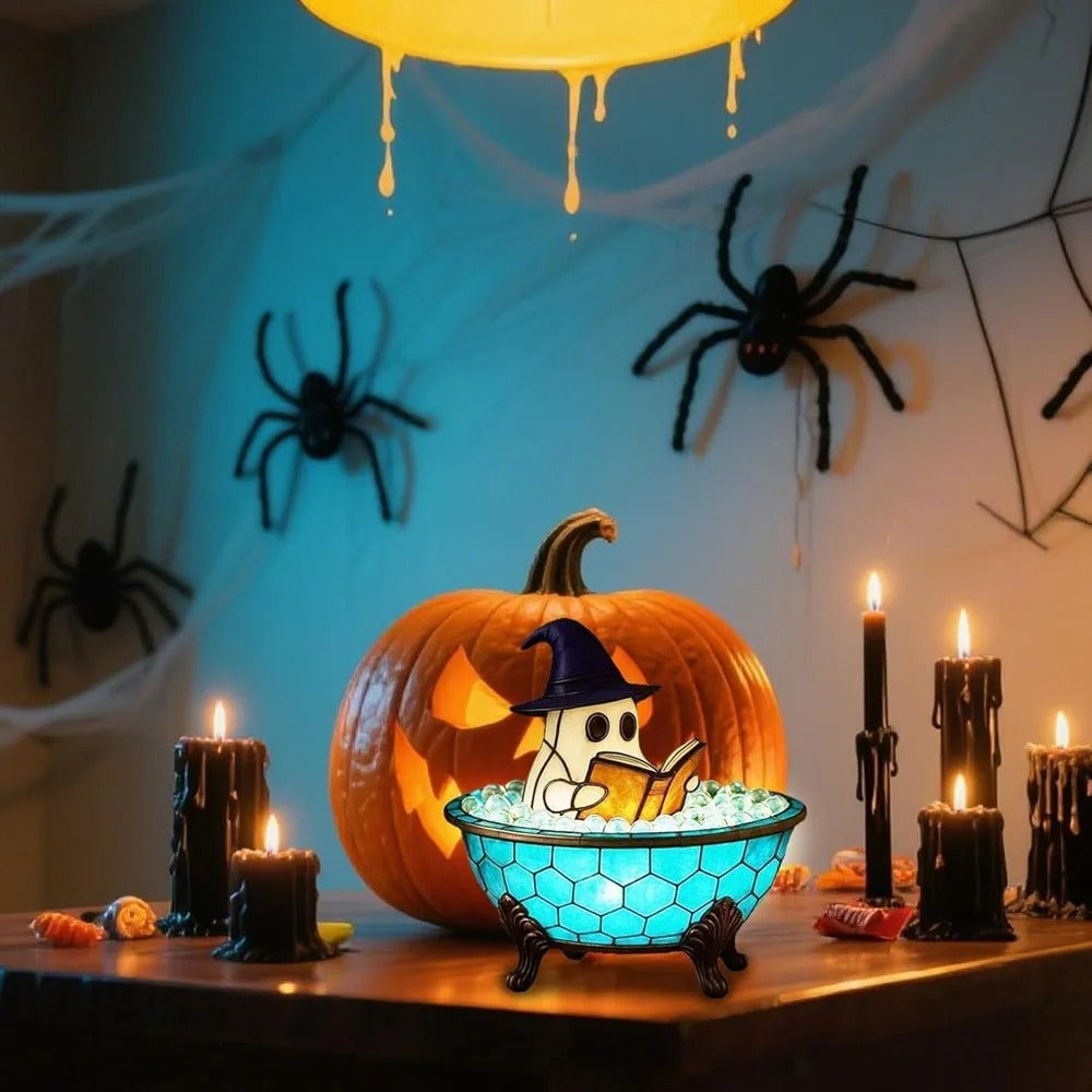 Cute Halloween Ghost Night Light – Bubble Bath Accent Lamp for Party or Gift - Ikimsoft