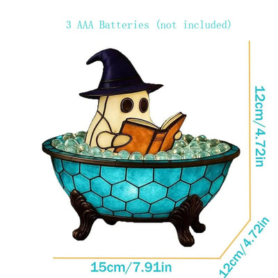 Cute Halloween Ghost Night Light – Bubble Bath Accent Lamp for Party or Gift - Ikimsoft