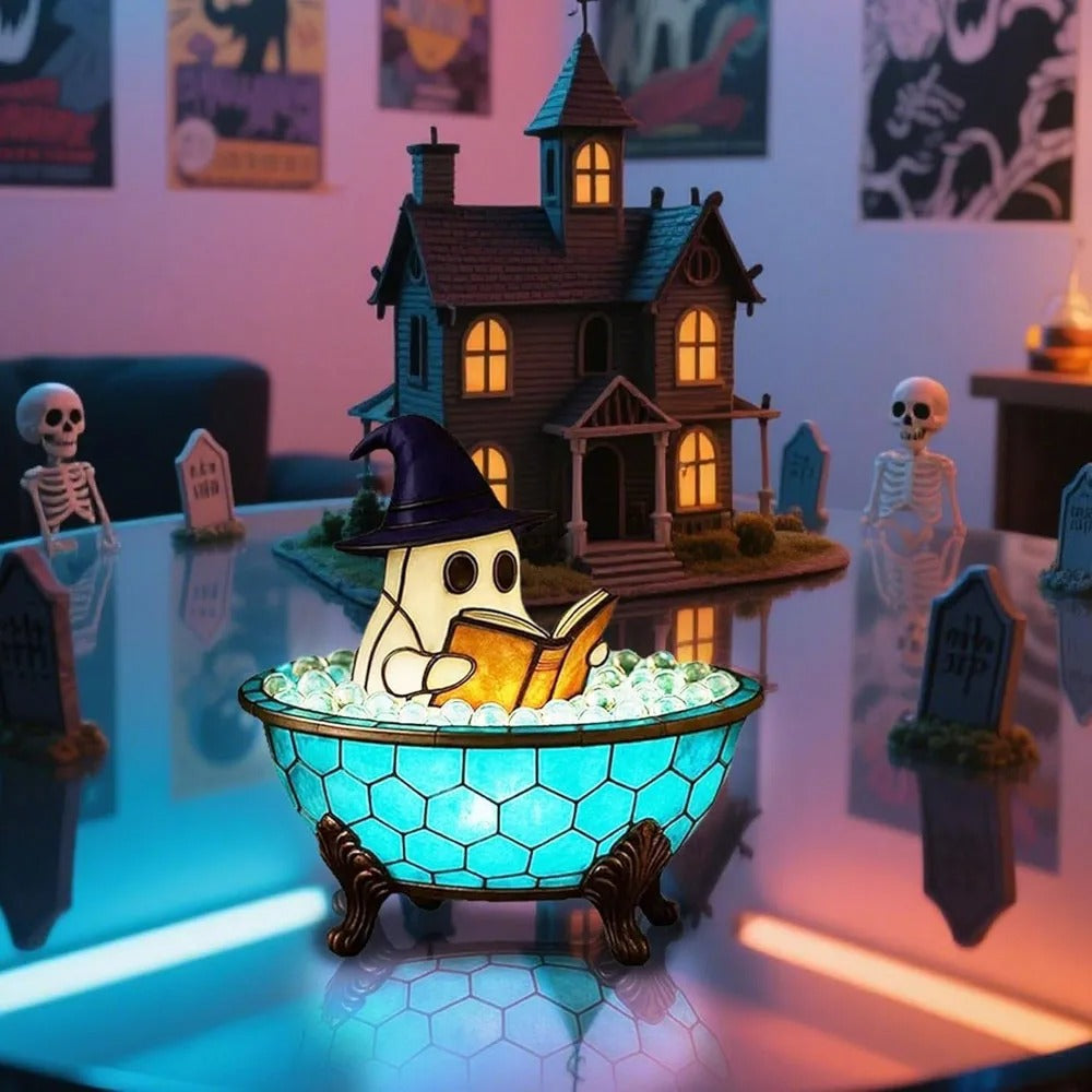 Cute Halloween Ghost Night Light – Bubble Bath Accent Lamp for Party or Gift - Ikimsoft