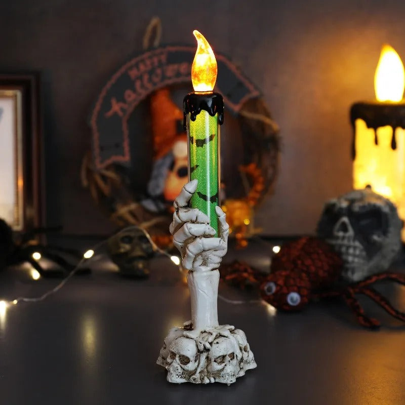 Halloween Skull Hand Candle – Spooky Light for Ghost Festival & Party Decor - Ikimsoft