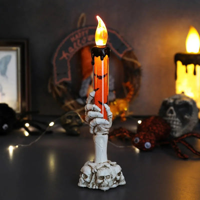 Halloween Skull Hand Candle – Spooky Light for Ghost Festival & Party Decor - Ikimsoft