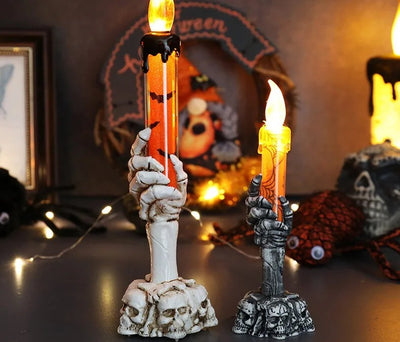 Halloween Skull Hand Candle – Spooky Light for Ghost Festival & Party Decor - Ikimsoft
