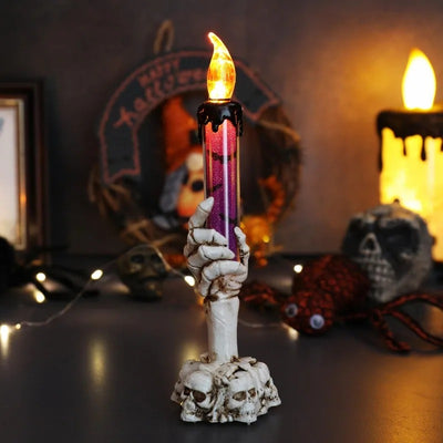 Halloween Skull Hand Candle – Spooky Light for Ghost Festival & Party Decor - Ikimsoft