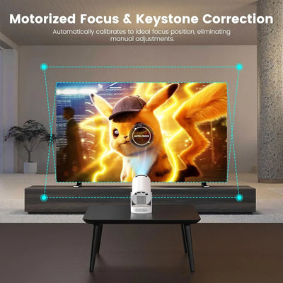 Mini Portable Projector with Wifi6 and Bluetooth, 4K Projector Support 5w Sound Base Speaker, 160 ANSI, Android 11, Auto Vertical Keystone 210°Rotatable Proyector for Home Bedroom Outdoor HY300 ULTRA