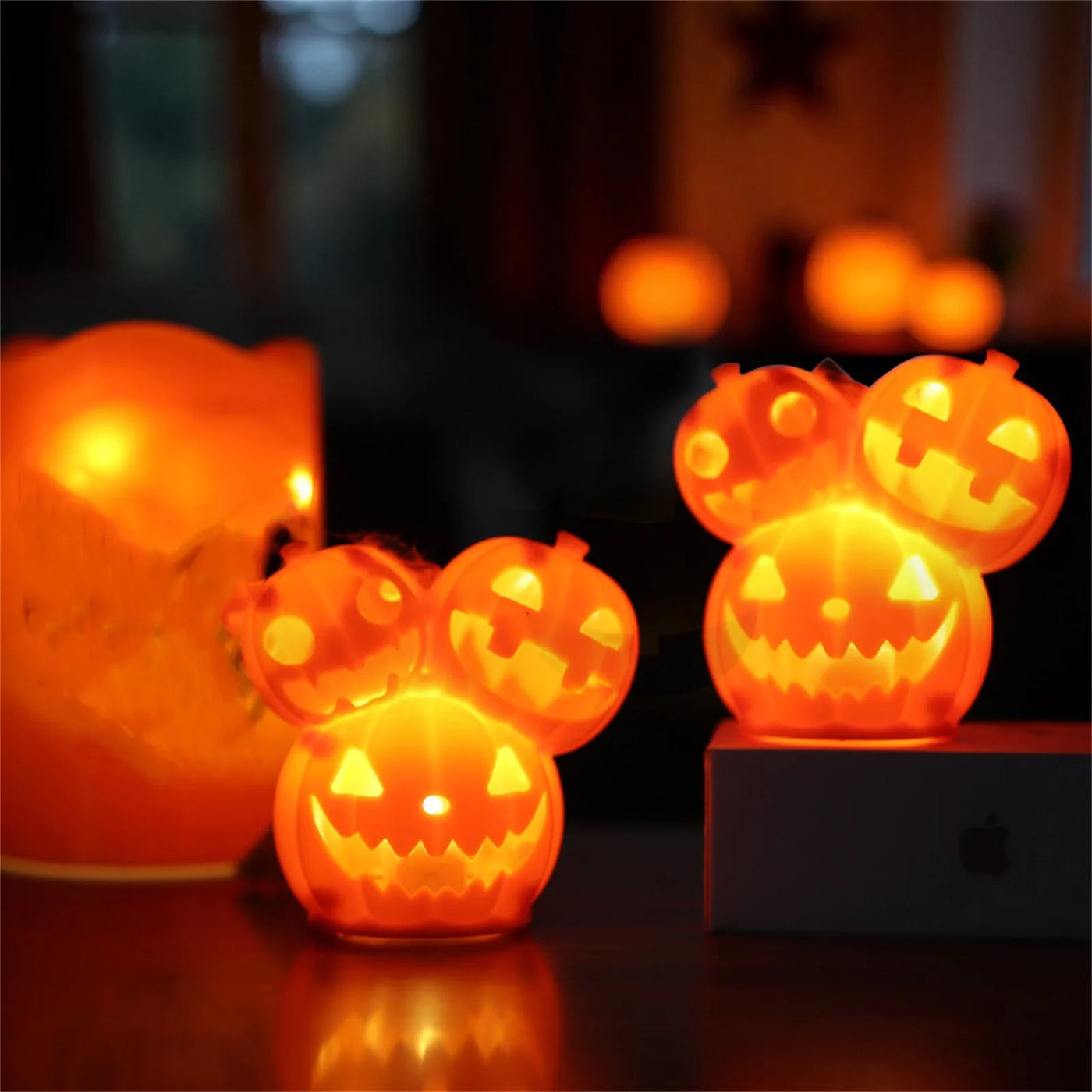 Halloween Decorative Pumpkin Lantern – Luminous LED Light for Spooky Atmosphere - Ikimsoft