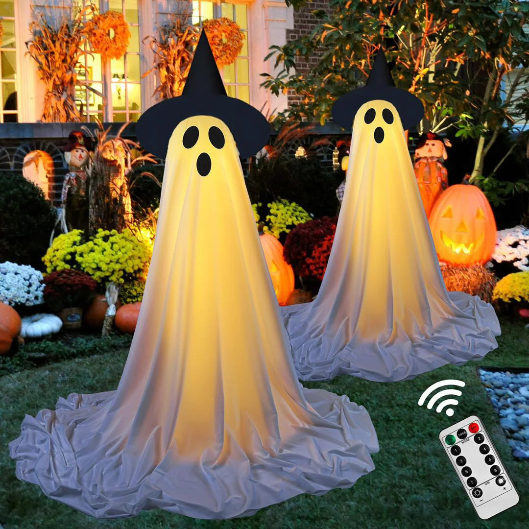Hanging Swing Ghost Halloween Decor with String Lights and remote control
