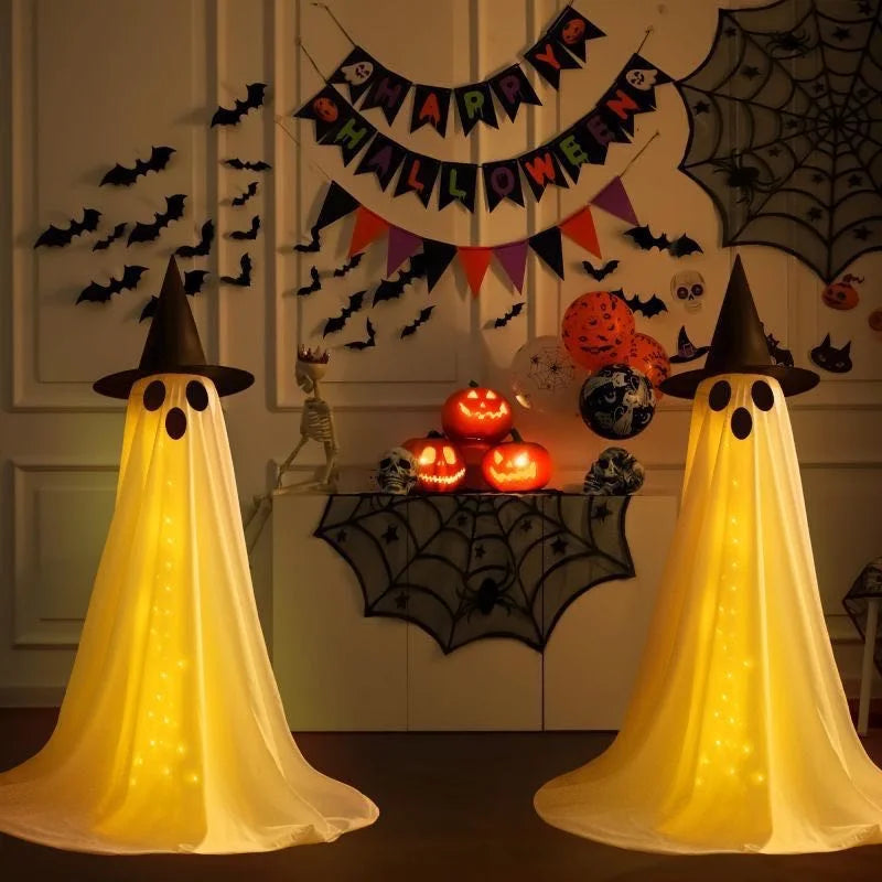 Hanging Swing Ghost Halloween Decor with String Lights and remote control